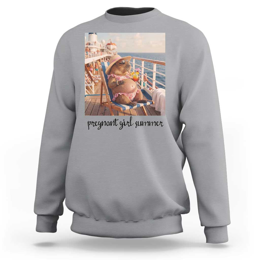 Summer Capybara Pregnancy Sweatshirt Baby Announcement Gift