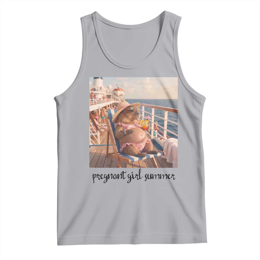 Summer Capybara Pregnancy Tank Top Baby Announcement Gift