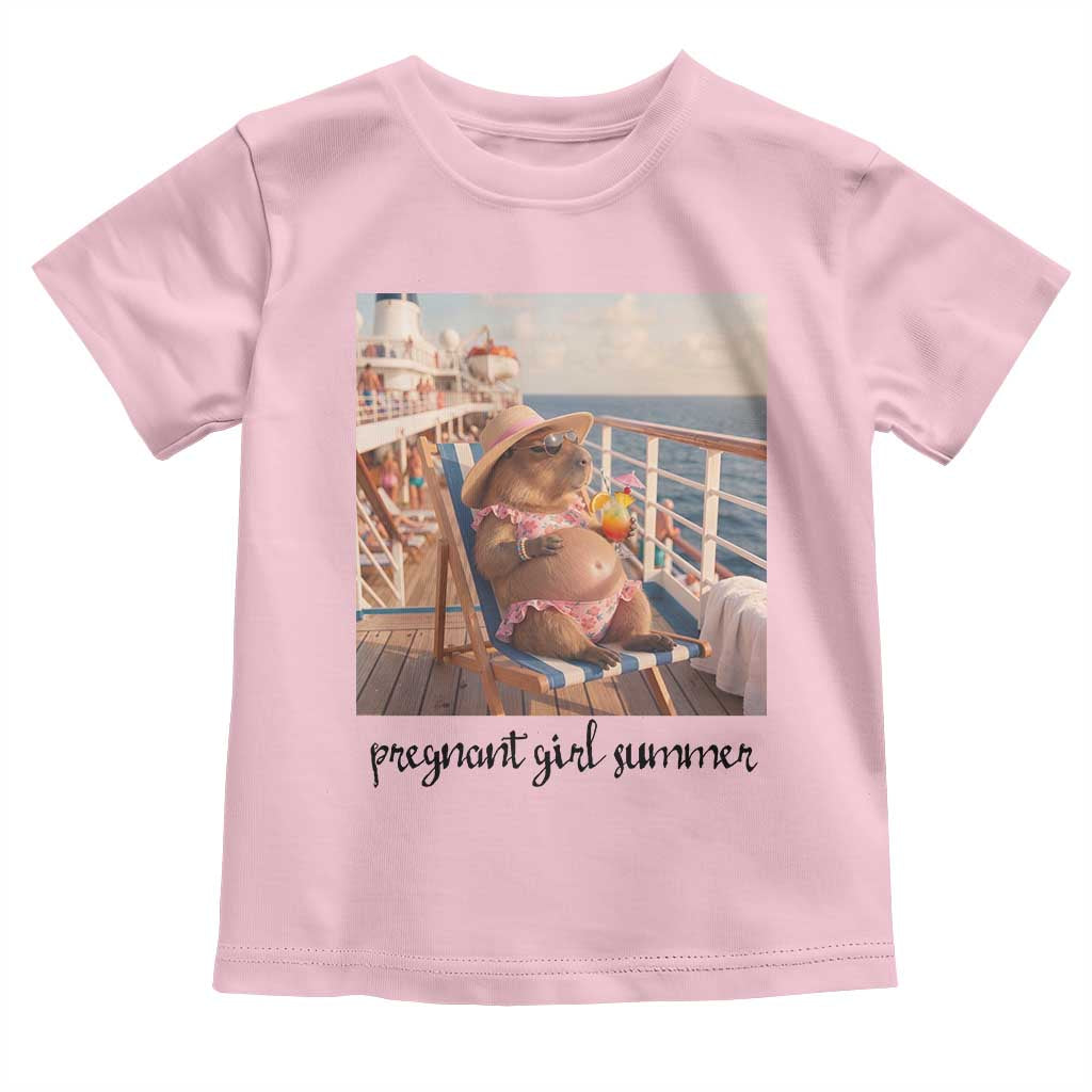 Summer Capybara Pregnancy Toddler T Shirt Baby Announcement Gift