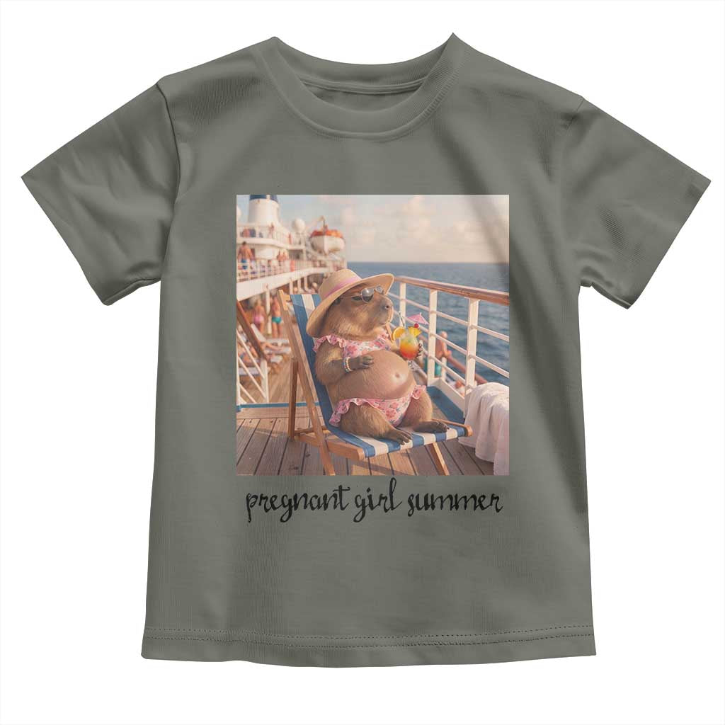 Summer Capybara Pregnancy Toddler T Shirt Baby Announcement Gift