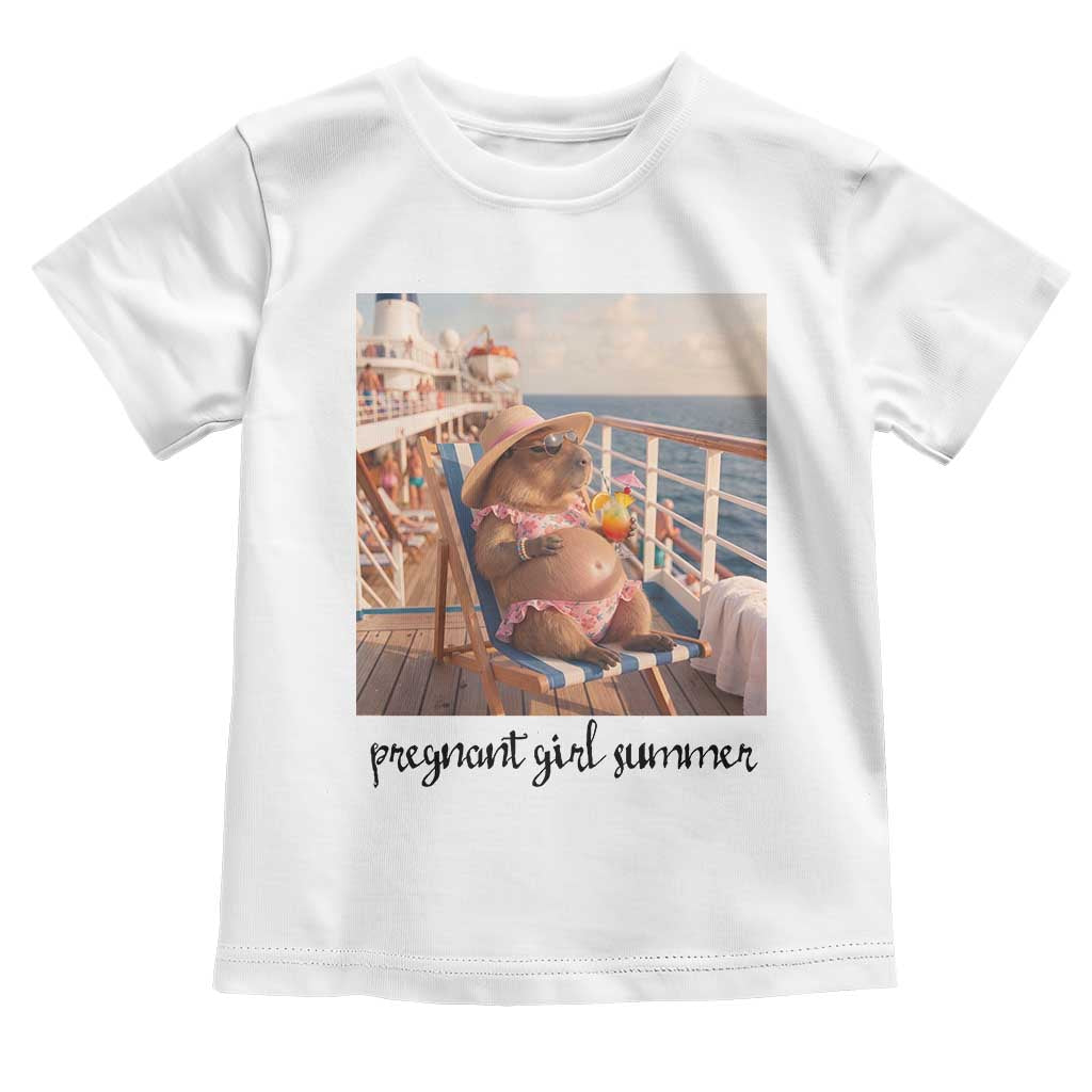 Summer Capybara Pregnancy Toddler T Shirt Baby Announcement Gift