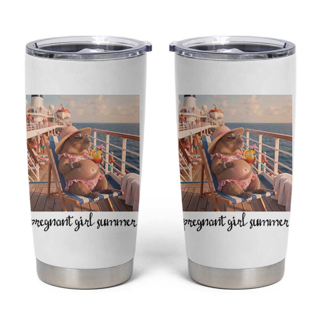 Summer Capybara Pregnancy Tumbler Cup Baby Announcement Gift