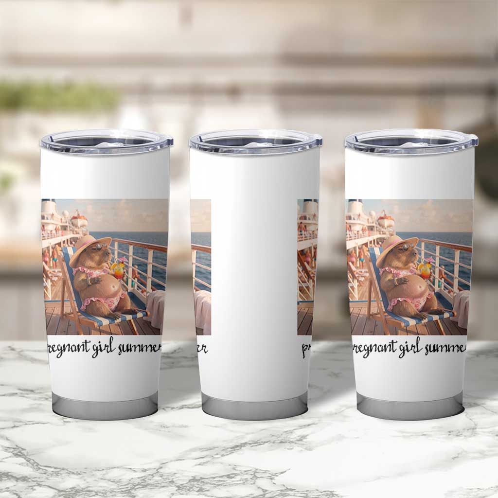 Summer Capybara Pregnancy Tumbler Cup Baby Announcement Gift