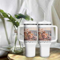Summer Capybara Pregnancy Tumbler With Handle Baby Announcement Gift
