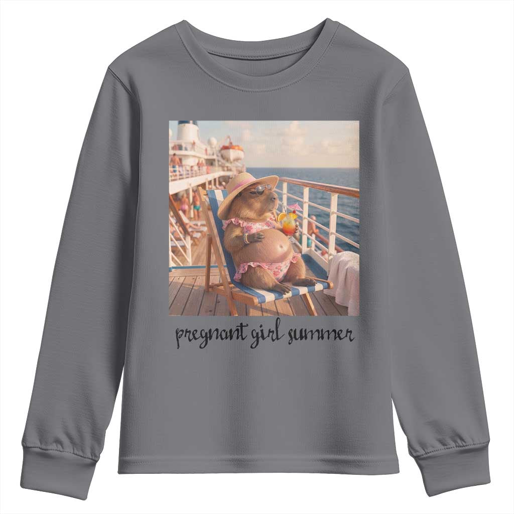 Summer Capybara Pregnancy Youth Sweatshirt Baby Announcement Gift