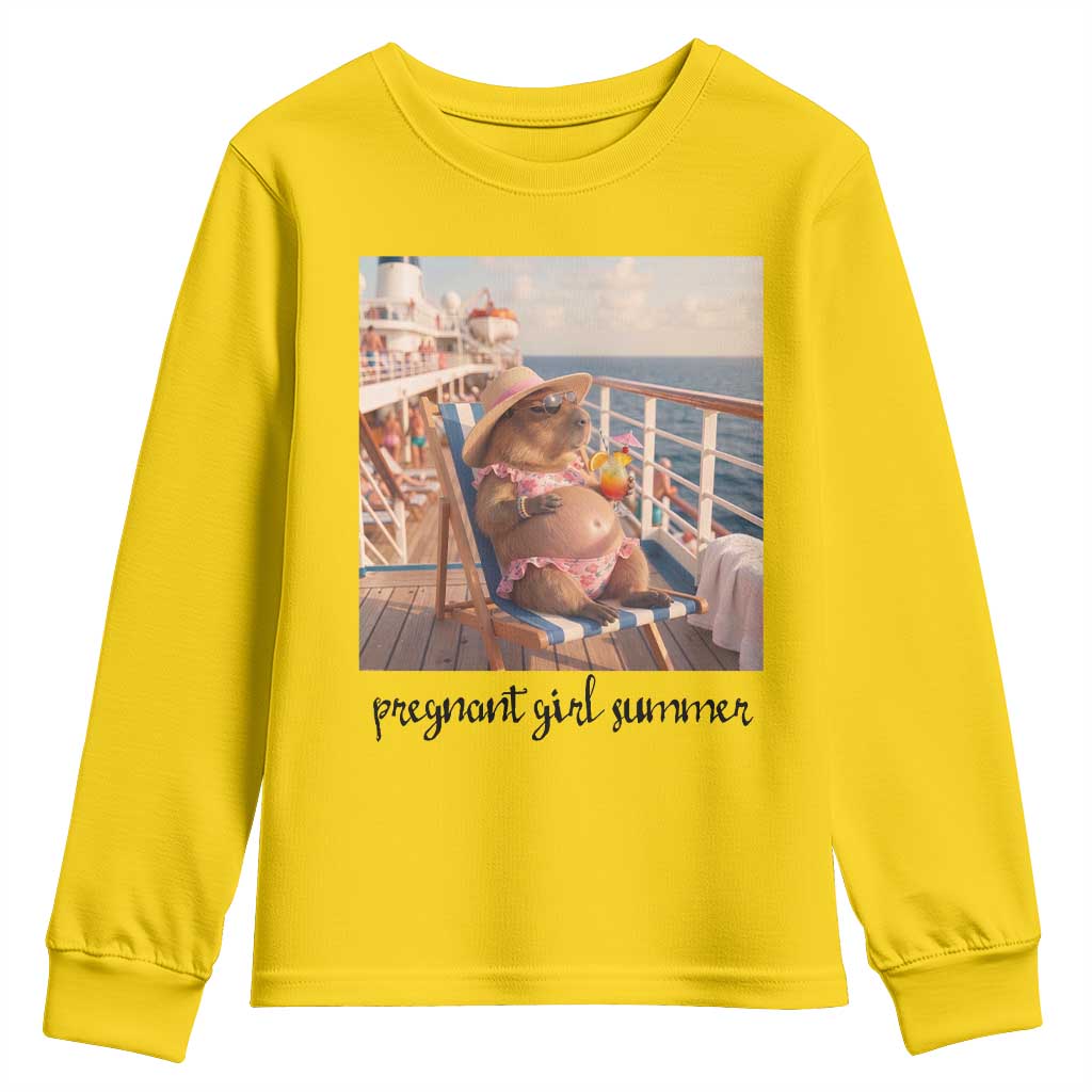 Summer Capybara Pregnancy Youth Sweatshirt Baby Announcement Gift
