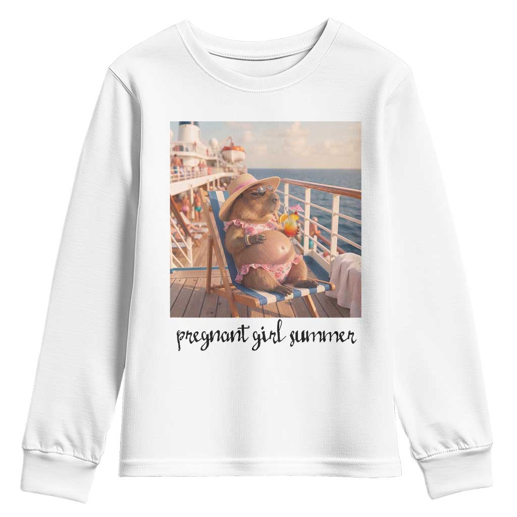 Summer Capybara Pregnancy Youth Sweatshirt Baby Announcement Gift