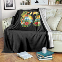 Hawaii Six Seven Throw Blanket Tropical Hibiscus Vacation Graphic