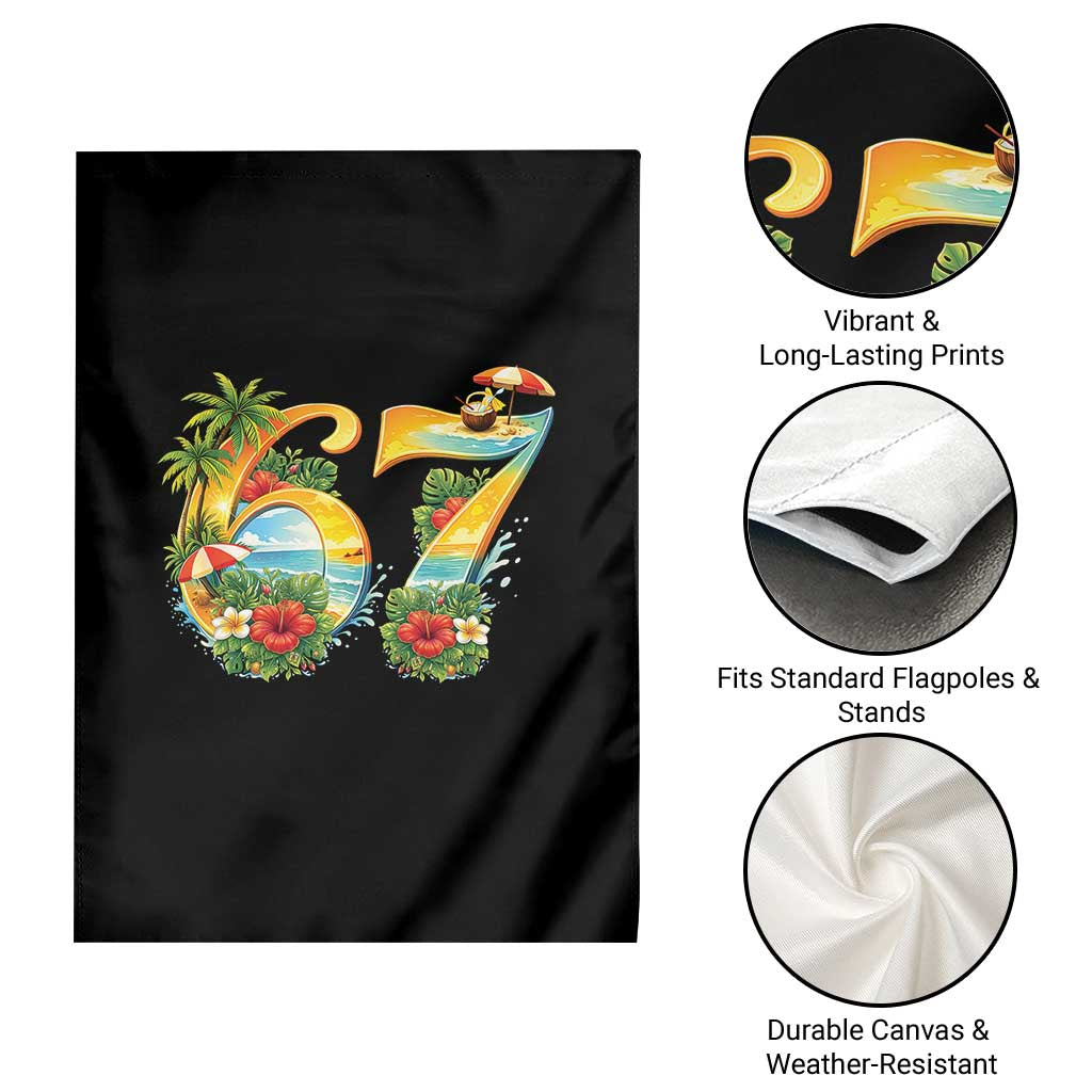 Hawaii Six Seven Garden Flag Tropical Hibiscus Vacation Graphic