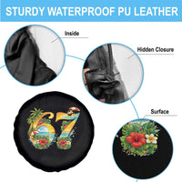 Hawaii Six Seven Spare Tire Cover Tropical Hibiscus Vacation Graphic