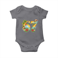 Hawaii Six Seven Baby Onesie Tropical Hibiscus Vacation Graphic