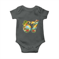 Hawaii Six Seven Baby Onesie Tropical Hibiscus Vacation Graphic