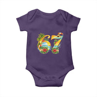 Hawaii Six Seven Baby Onesie Tropical Hibiscus Vacation Graphic
