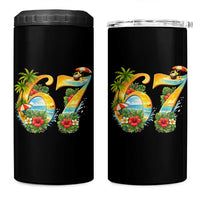 Hawaii Six Seven 4 in 1 Can Cooler Tumbler Tropical Hibiscus Vacation Graphic