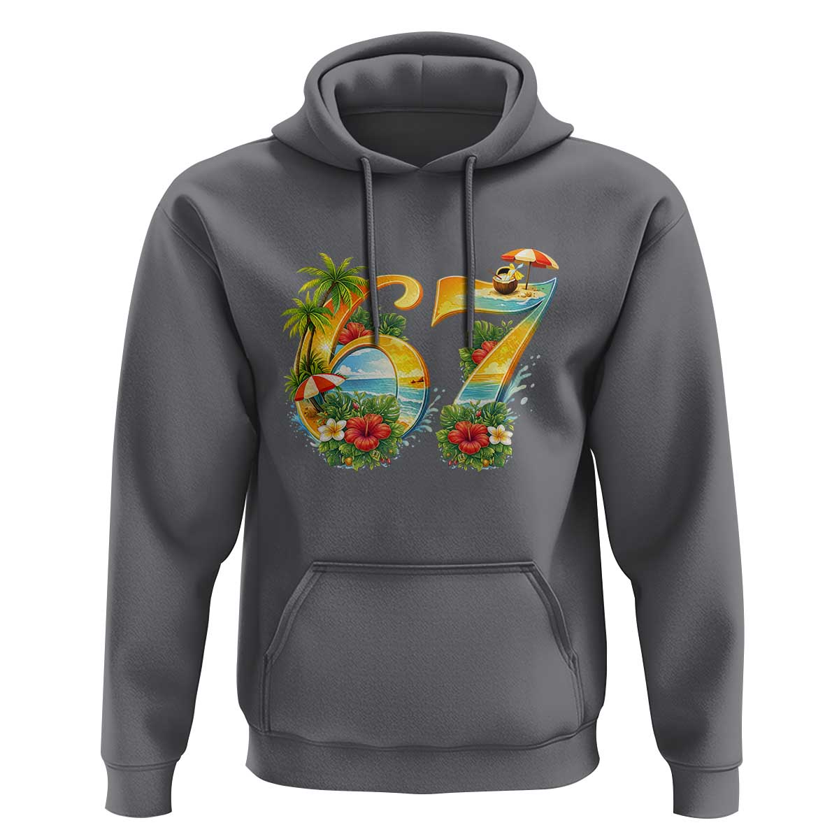 Hawaii Six Seven Hoodie Tropical Hibiscus Vacation Graphic