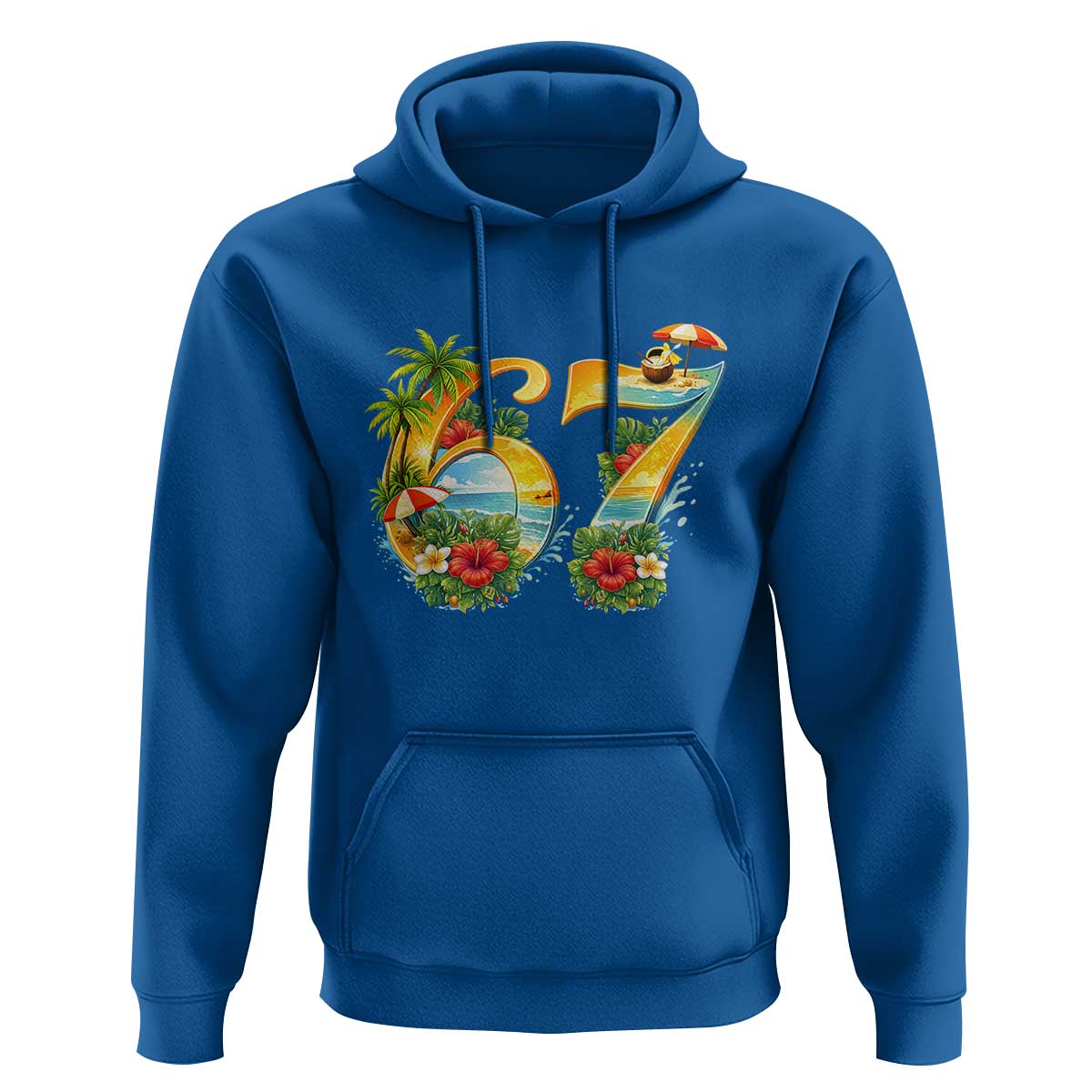 Hawaii Six Seven Hoodie Tropical Hibiscus Vacation Graphic