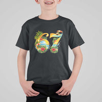 Hawaii Six Seven T Shirt For Kid Tropical Hibiscus Vacation Graphic