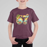 Hawaii Six Seven T Shirt For Kid Tropical Hibiscus Vacation Graphic