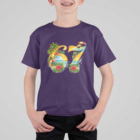 Hawaii Six Seven T Shirt For Kid Tropical Hibiscus Vacation Graphic