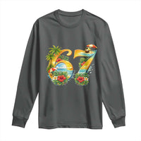 Hawaii Six Seven Long Sleeve Shirt Tropical Hibiscus Vacation Graphic