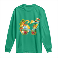 Hawaii Six Seven Long Sleeve Shirt Tropical Hibiscus Vacation Graphic