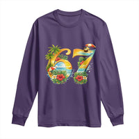 Hawaii Six Seven Long Sleeve Shirt Tropical Hibiscus Vacation Graphic