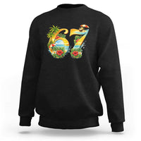 Hawaii Six Seven Sweatshirt Tropical Hibiscus Vacation Graphic