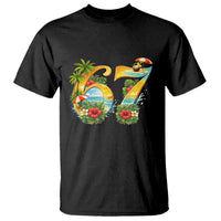 Hawaii Six Seven T Shirt Tropical Hibiscus Vacation Graphic