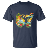 Hawaii Six Seven T Shirt Tropical Hibiscus Vacation Graphic