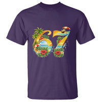 Hawaii Six Seven T Shirt Tropical Hibiscus Vacation Graphic