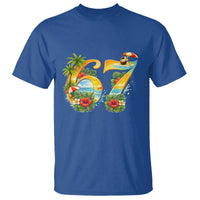 Hawaii Six Seven T Shirt Tropical Hibiscus Vacation Graphic
