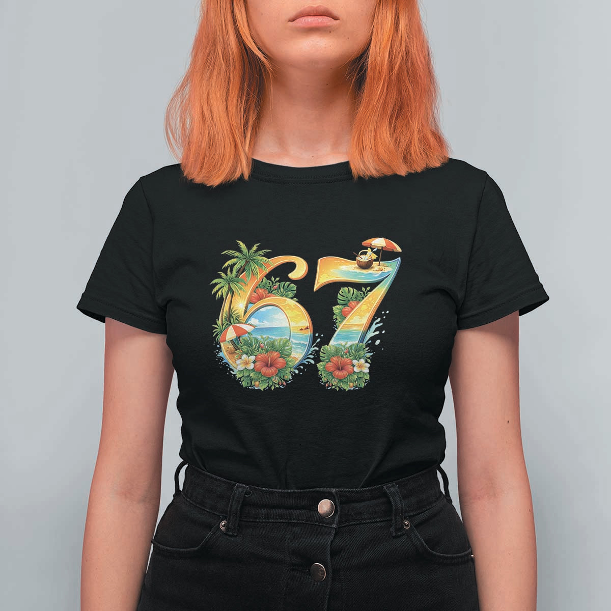 Hawaii Six Seven T Shirt For Women Tropical Hibiscus Vacation Graphic