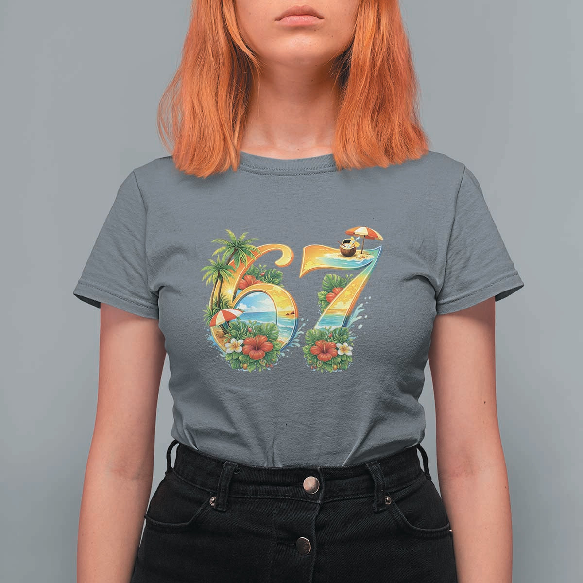 Hawaii Six Seven T Shirt For Women Tropical Hibiscus Vacation Graphic