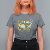 Hawaii Six Seven T Shirt For Women Tropical Hibiscus Vacation Graphic