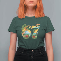 Hawaii Six Seven T Shirt For Women Tropical Hibiscus Vacation Graphic