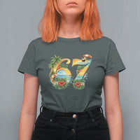 Hawaii Six Seven T Shirt For Women Tropical Hibiscus Vacation Graphic