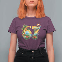 Hawaii Six Seven T Shirt For Women Tropical Hibiscus Vacation Graphic