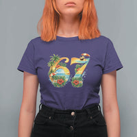 Hawaii Six Seven T Shirt For Women Tropical Hibiscus Vacation Graphic