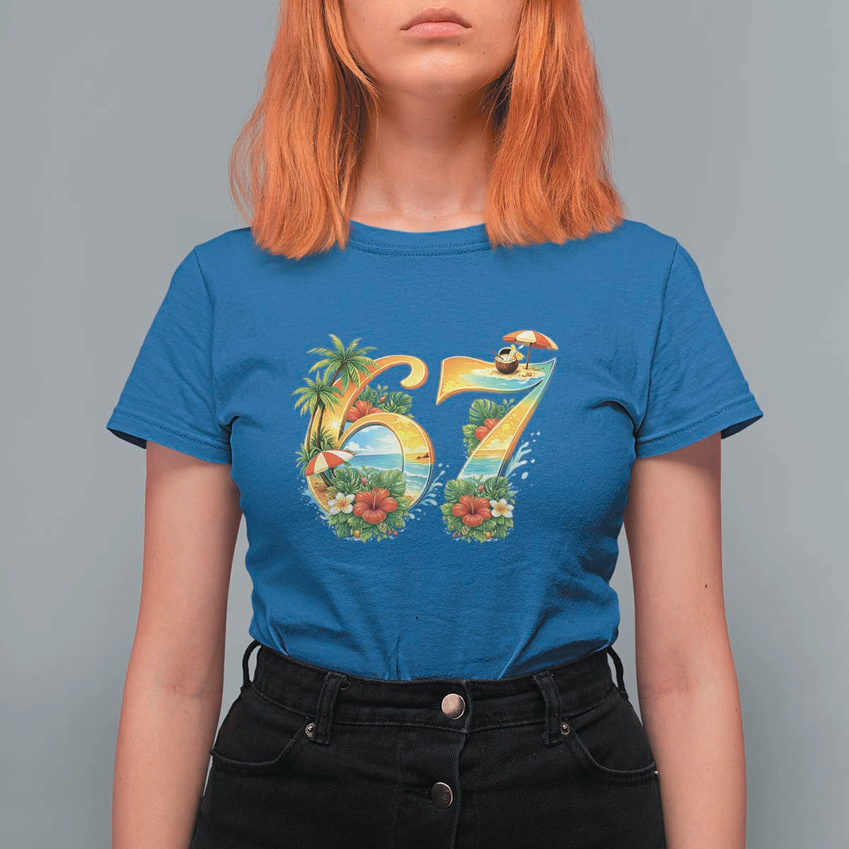 Hawaii Six Seven T Shirt For Women Tropical Hibiscus Vacation Graphic