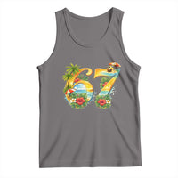 Hawaii Six Seven Tank Top Tropical Hibiscus Vacation Graphic