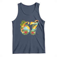 Hawaii Six Seven Tank Top Tropical Hibiscus Vacation Graphic