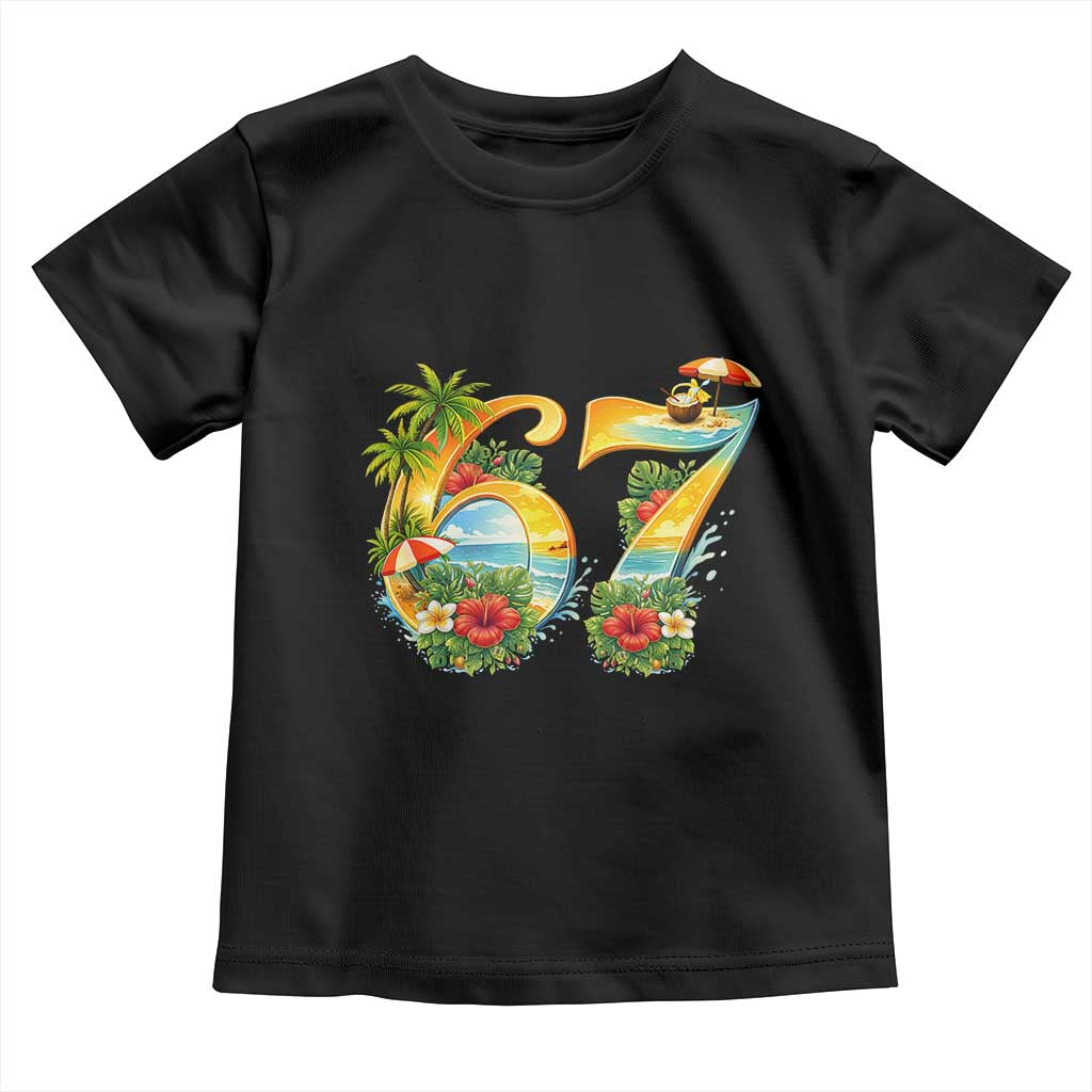 Hawaii Six Seven Toddler T Shirt Tropical Hibiscus Vacation Graphic