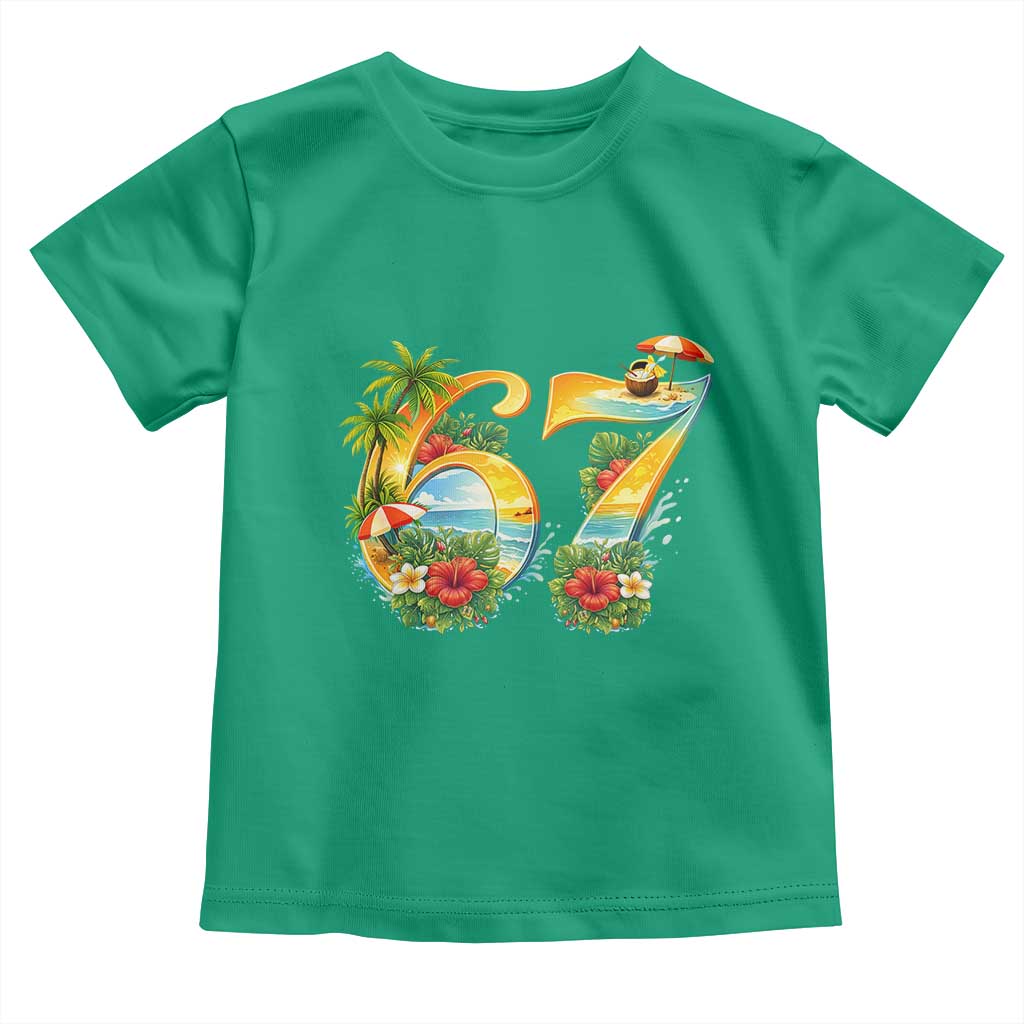 Hawaii Six Seven Toddler T Shirt Tropical Hibiscus Vacation Graphic