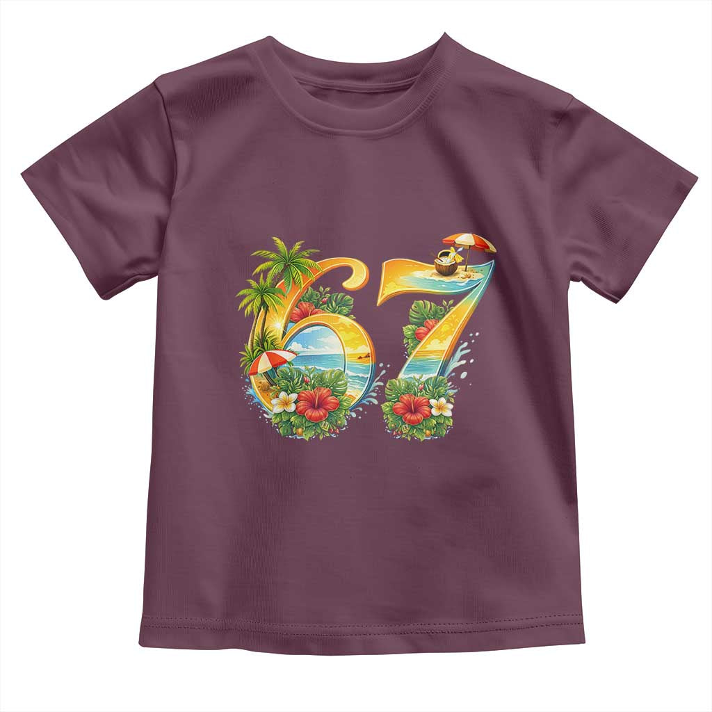 Hawaii Six Seven Toddler T Shirt Tropical Hibiscus Vacation Graphic