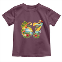 Hawaii Six Seven Toddler T Shirt Tropical Hibiscus Vacation Graphic