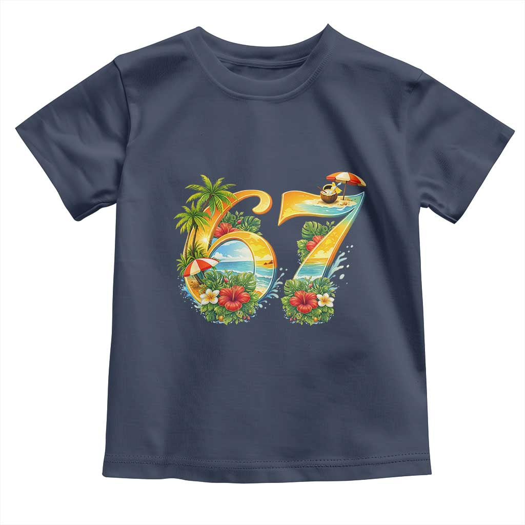 Hawaii Six Seven Toddler T Shirt Tropical Hibiscus Vacation Graphic