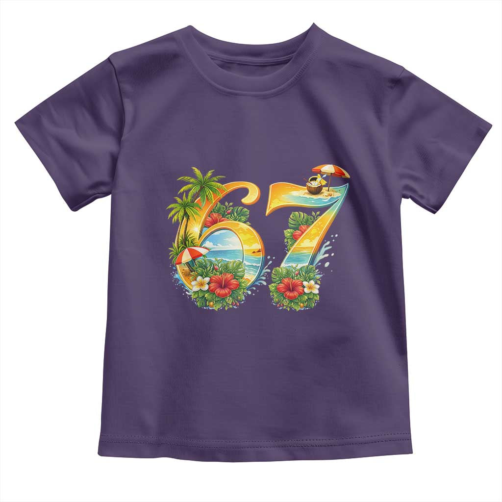 Hawaii Six Seven Toddler T Shirt Tropical Hibiscus Vacation Graphic