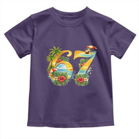 Hawaii Six Seven Toddler T Shirt Tropical Hibiscus Vacation Graphic