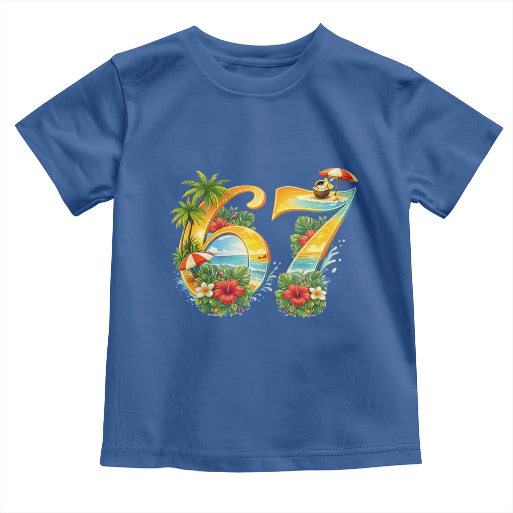 Hawaii Six Seven Toddler T Shirt Tropical Hibiscus Vacation Graphic