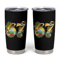 Hawaii Six Seven Tumbler Cup Tropical Hibiscus Vacation Graphic